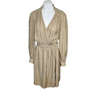 Trina Turk Womens Stony Brook Dress 100% Silk Chain  Link Tie Back Dress Size 6